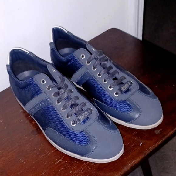 Boss Saturn Blue and Gray Low Top Sneakers - Modern Casual Design - Picture 1 of 8